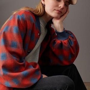 Anthropologie dRA Sarabeth Puff-sleeved Coat - Orange - Sz S